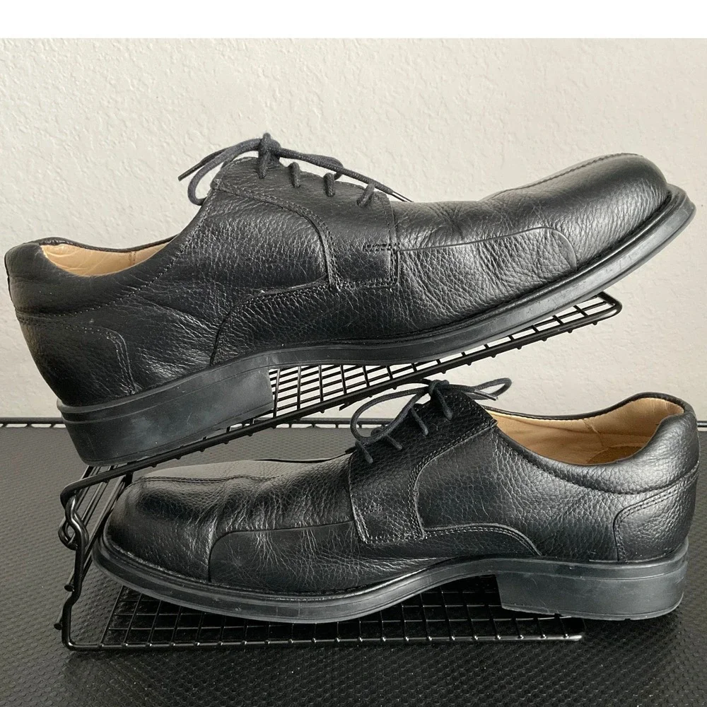 Belvedere Studio Bay Bridge Mens Black Leather Bicycle Toe Dress Shoes 13D